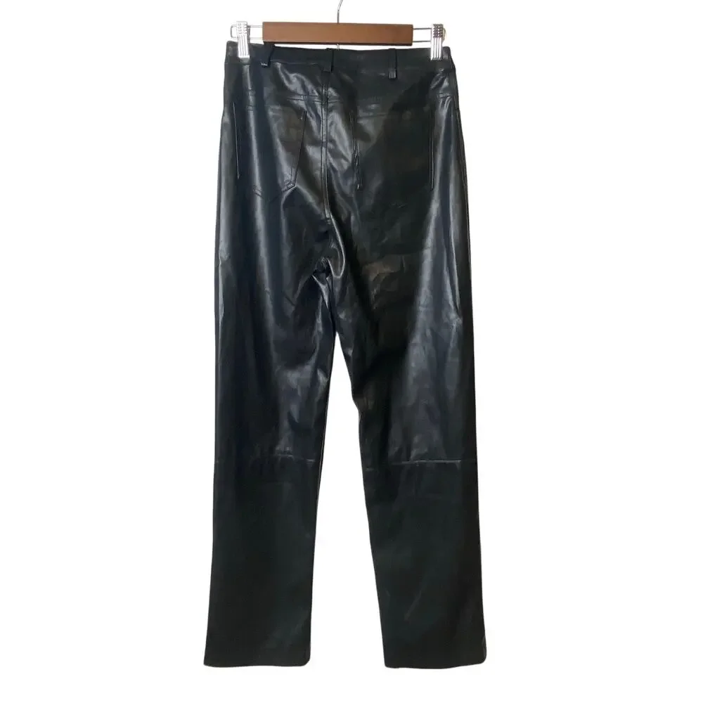 Budy Love Black Faux Leather Lightweight Ankle Pants Women's Size Small NWT